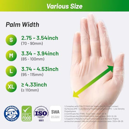 Disposable TPE Cooking Gloves, Ideal for Cleaning and Food Prep, Latex & Powder Free, Food safe - size: Small, style: 4*100pcs