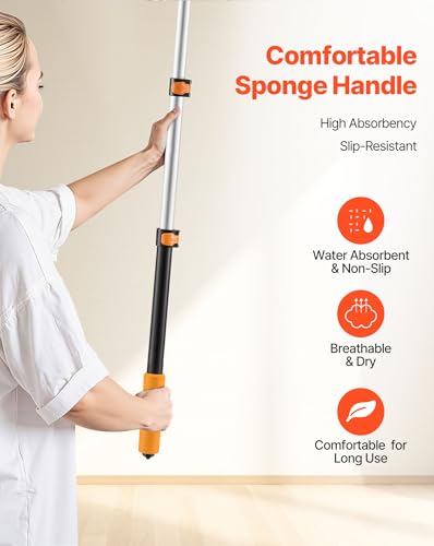 VEVOR Telescopic Extension Pole, 2-4 FT Multi-Purpose Extendable Pole, Sturdy Aluminum Alloy Paint Pole Extension with Flip-Lock Design, High Reach Roller Stick for Painting, Dusting and Cleaning - style: 2-4 FT
