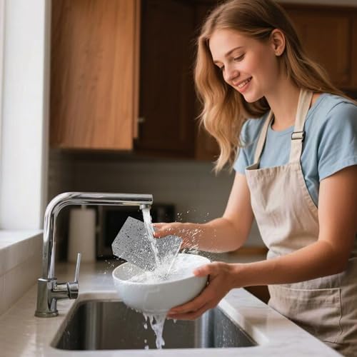 Extra Large Dish Sponges Kitchen for Cleaning, Natural Cellulose Sponges Reusable and Biodegradable, Non Scratch Sponge for Dishes Household Use (2-Pack) - color: Grey / White
