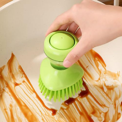 Dish Brush - Soap Dispenser Scrubber | Dishwasher Brush with Built-in Soap Dispenser and Holder, Ideal for Cleaning Pots, Pans, Sinks, Stoves, Utensils