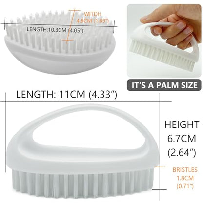 GKETN Scrub Brush for Cleaning Scrubbing Heavy Duty Stiff Nylon Bristles Cleaning Brush Multi-Purpose, White & Small Size - color: White