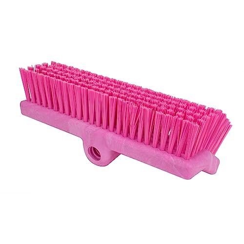 SPARTA 40423EC26 Plastic Floor Scrub Brush, Wall Brush, Equipment Brush With Nonabsorbent Bristles For Industrial Kitchens, Hospitals, Commercial Cleaning, 10 Inches, Pink, (Pack of 2) - color: Pink