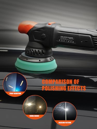 SPTA 10 Pcs Detailing Set, 5Pc 5 inch Buffing Polishing Pads, 1 Microfiber Finish Pad, 1-16 oz Polishing Cleaner, 1 Conditioning Brush, 2-16"*16" Microfiber Towel. for Dual Action and Rotary Polishers - size: 5inch (125mm)