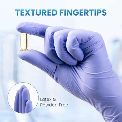 Borje Nitrile Exam Gloves Small, 100 Count Disposable Gloves, Iris Blue, Latex-Free Powder-Free, Food Safe, Cooking, Cleaning - size: Small, style: Iris Blue of 100