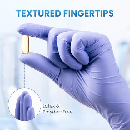 Borje Nitrile Exam Gloves Small, 100 Count Disposable Gloves, Iris Blue, Latex-Free Powder-Free, Food Safe, Cooking, Cleaning - size: Small, style: Iris Blue of 100