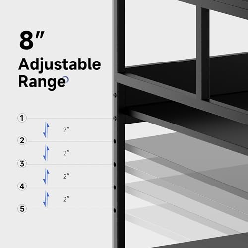 Warmiehomy Printer Stand, 24''×24''×29'' Large Printer Table for Home Office with Locking Casters, Sturdy 3-Tier Rolling Cart with Adjustable Shelf, Mini Fridge Stand, Home Office Essentials, Black - color: Black, size: 3-Tier 23.62"W x 23.62"D x 29.13"H