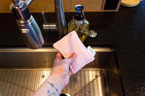 Marley's Monsters Washable Sponge – Reusable Eco-Friendly Scrubber – Dual-Sided for Gentle Cleaning or Heavy Duty Scrubbing – 4" x 5.5" Handmade in USA(Surprise Prints/Black Back) - color: Surprise Prints / Black