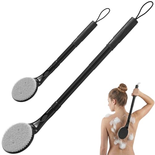 Long Handle Back Scrubber for Shower, 25.7” Telescopic Anti-Slip Bath Brush, Easy Reach Back Cleaner for Exfoliating Dead Skin, Great for Elderly, Disabled & Hard-to-Reach Areas - color: 18.7” - 25.7” Classic Extendable