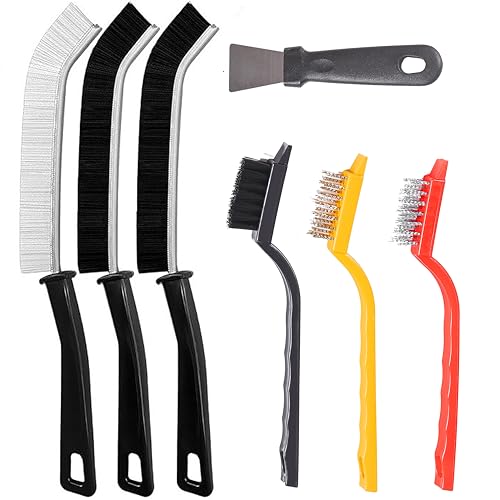 7Pcs Crevice Cleaning Brush, Multifunctional Cleaning Brush Scrub Brush,Toilet Brush,Used in Narrow Corner Tight Spaces,Hard Bristle Grout Brush for Window,Kitchen,Bathroom,Faucets