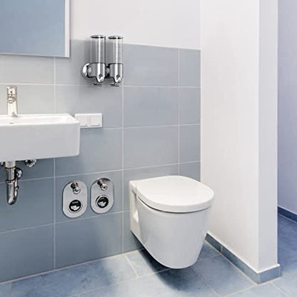 2 in 1 Chamber Wall Mounted BathroomShower Pump Dispenser,Dispensers for The Shower,Shampoo and Conditioner Dispenser,Shower Dispenser 3 Chamber no Drill - color: 17.6 Oz Double Colourless