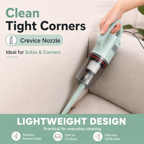 KEROMEE Stick Vacuum Cleaner, Corded Handheld Vacuum Cleaner Mini Electric Broom for Pet Hair Hardwood Floor Cat Litter Cleaning (13ft-Cord) - style: corded