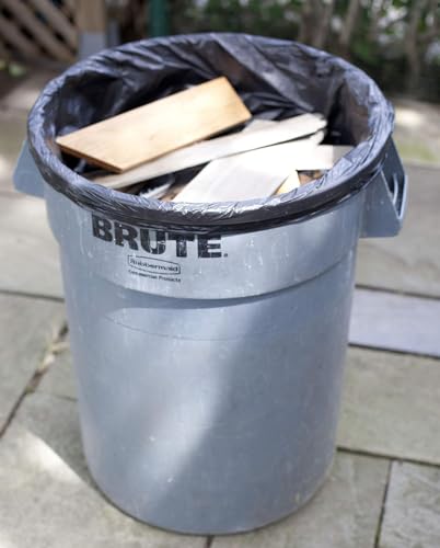 Aluf Plastics RCT-33XXX Heavy Duty 33 Gallon Trash Bags (Huge 100 Ct. /w Flap Ties) - 2 MIL equiv. Thick Gauge Large Black Plastic Garbage Liners for Kitchen, Home. Outdoor, Lawn, Yard, Contractors, Brute/Rubbermaid cans - style: 33 Gal, 2 Mil Equiv, 100