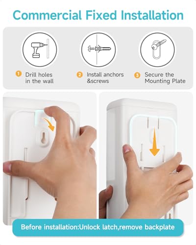 AIKE Wall Mount Foaming Soap Dispenser for Commercial Bathrooms,40 oz Large Capacity AK1007F,White - color: White