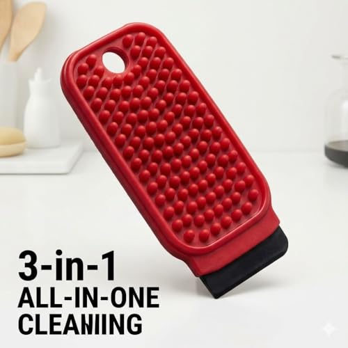 3-in-1 Silicone Dish Sponge - BPA-Free Food-Grade Cleaning Brush with Dual-Sided Scrubber & Scraper, Hanging Hole Fast-Dry Reusable for Dishes/Fruits/Vegetables (Grey 2PCS) - color: Grey 2pcs