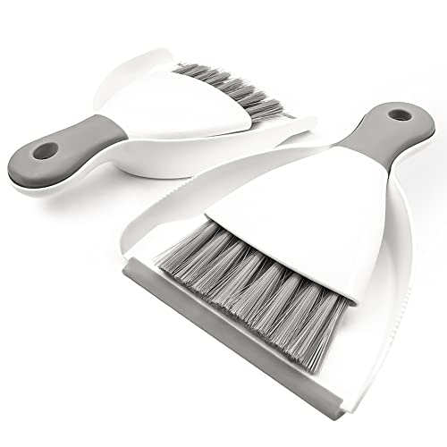 Small Hand Dust Pan and Brush - Small Broom and Dustpan Set, Mini Broom and Dustpan, Compact Dustpans and Brush for Home Cleaning, Sofa, Desk, Guinea Pig Cage, Cat Litter, etc. (Gray 2 Set) - color: Gray, size: 2 Set