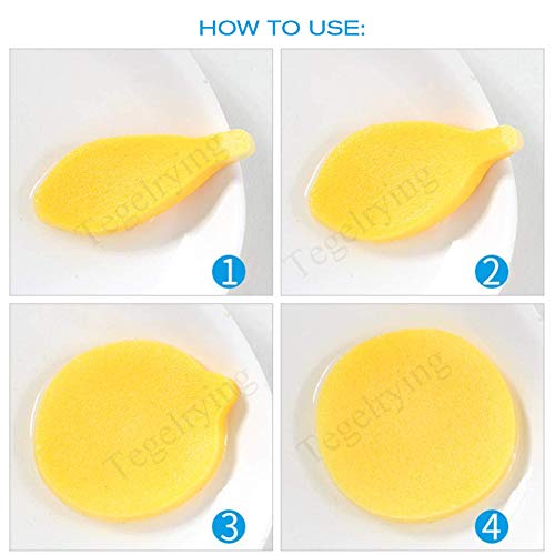 Facial Sponge Compressed,60 Pcs PVA Professional Makeup Removal Wash Round Face Sponges Spa Pads Exfoliating Cleansing for Women,Yellow - color: Yellow