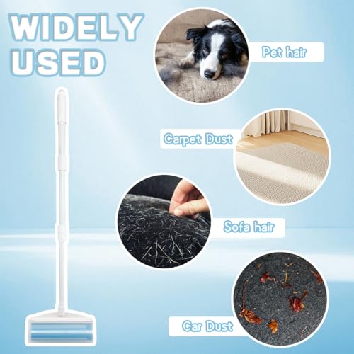 8 Inches Reusable Lint Rollers,Retractable Sticky Lint Roller,Portable Lint Roller,Lint Rollers for Pet Hair Extra Sticky,Washable Lints Rollers Suitable for Cleaning Sofa,Floor,Blanket