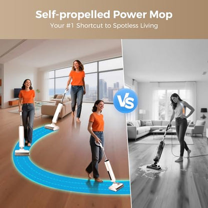 Wet Dry Vacuum Mop - Self-Cleaning Floor Washer with 180°Lie-Flat & 0 Hair Tangle, Self-Propelled Edge Cleaning, 60Min Runtime, Designed for Pet Hair, Kids' Spills & Daily Household Cleaning - size: HCLA3Air