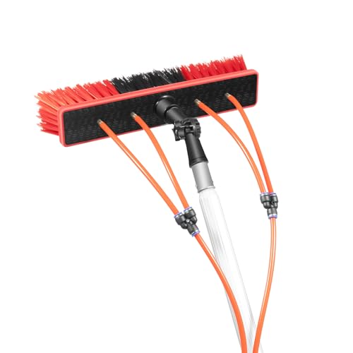 Water Fed Pole Kit, 24.3Ft Long Reach Solar Panel Washing Brush Kit Adjustable Lenth Windows Extendable Washing Pole Telescopic Water Fed Pole
