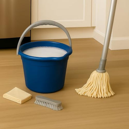 10QT (9.5L) Cleaning Bucket with Handle and Spout - Blue | Heavy Duty Mop Bucket for Household Use, Utility Pail for Car Wash - Plastic Buckets, Plastic Buckets with Handles - color: Blue