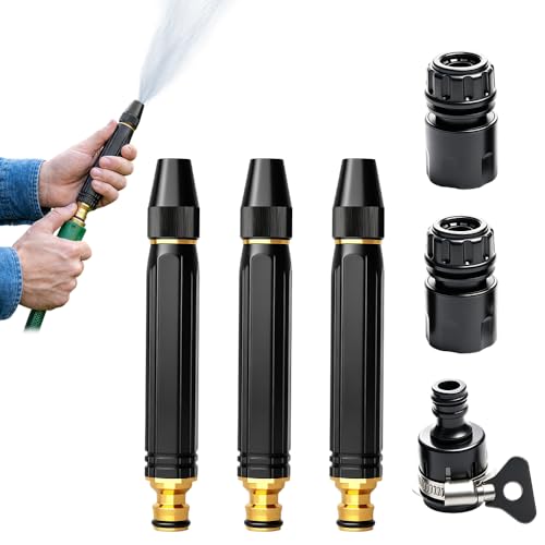 2026 New Heavy Duty Adjustable Twist Hose Nozzle Jet Nozzle, High Pressure Powerful Cleaning Spray Evenly, Jet Nozzle for Outdoor Cleaning, Watering Plants and Car Washing (Style-A*3) - color: Style-A*3