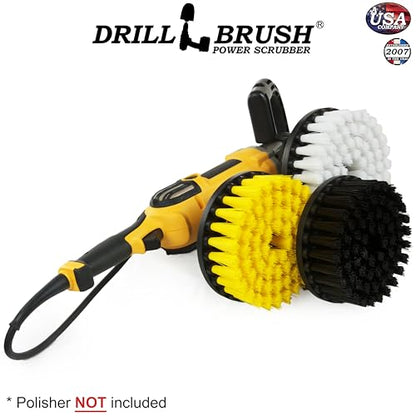 7 Inch Variety Cleaning Kit for Variable Speed Polisher – Big Cleaning Brushes for Polishing Machines/Auto Buffers – Tile Cleaner – Carpet Cleaner – Concrete Cleaner – Boat - color: Multicolor