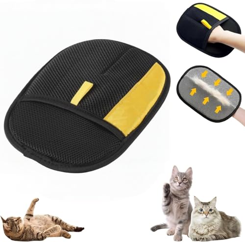 Purepath Hair Removal Glove, Electrostatic Pet Hair Removal Glove for Dogs & Cats Cat Hair Pure Path Remover Furniture Glove for Pet, Pet Hair Gloves for Clothing, Bed, Couch, Carpet, Car Seat - color: Black