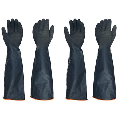 North Tower Heavy Duty Rubber Gloves, Industrial Gloves Waterproof Reusable Protective Work for Cleaning, Dishwashing,Upgraded with Non-Slip Design, Black (22in,2pair) - size: 22”（2 pair）