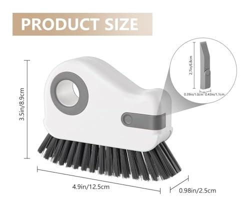 2 in 1 Groove Cleaning Brush, Crevice Brush for Sliding Door Track,Window Track Cleaning Tools, Multifunction Window Track Cleaner with Hard Bristle and Sill(Orange)