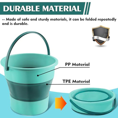 Collapsible Bucket 3PCS 1.3 Gallon/5L Small Plastic Household Cleaning Mop Buckets Foldable Water Bucket for Car Wash Fishing Camping Beach (3PCS) - color: 3pcs