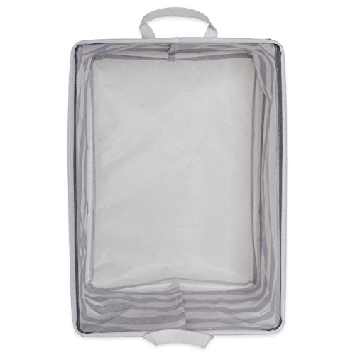 DII Laundry Storage Collection, PE Coated Collapsible Bin with Handles, Gray Stripe, Large Set, 10.5x17.5x10" - color: Gray Rugby Stripe, size: Large Set, 10.5x17.5x10"