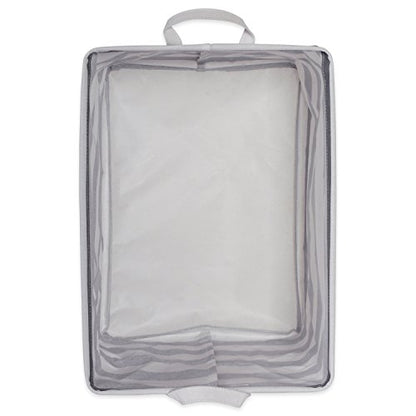 DII Laundry Storage Collection, PE Coated Collapsible Bin with Handles, Gray Stripe, Large Set, 10.5x17.5x10" - color: Gray Rugby Stripe, size: Large Set, 10.5x17.5x10"