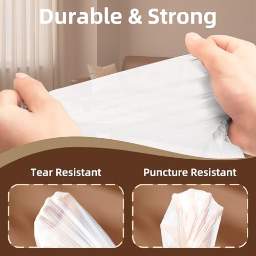 KUK 13 Gallon Tall Kitchen Drawstring Trash Bags, Unscented, White, 200 Count, Tear-Free Individual Garbage Bags, Tear-Resistant, Leak Proof, Garbage Bag for Kitchen, Home Office 2 - size: 1 Count (Pack of 200)