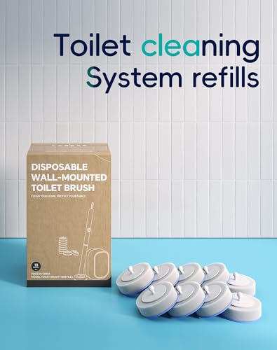 Disposable Toilet Cleaning System - Toilet Wand Kit with 18 High-Performance Refills, Wall Mounted Brush and Holder for Deep Cleaning Bathroom (Brush + 18 Refills) - size: Toilet Brush + 18 Refills