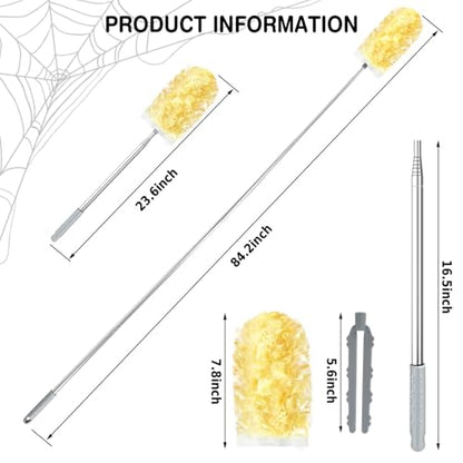 Duster Refills,Static Dust Removal Brush Disposable Replacement Head Compatible with Swiffer,Duster Refills for Electronics, Furniture, Blinds, Ceiling Fans (Yellow, 30 Refills+1 Extension Pole) - color: Yellow, size: 30 Refills+1 Extension Pole
