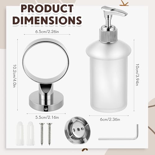 1 Pack Hand Soap Dispenser Wall Mount Bathroom Glass Soap Dispenser Pump Bottle with Stainless Steel Pump for Kitchen Bathroom Countertop