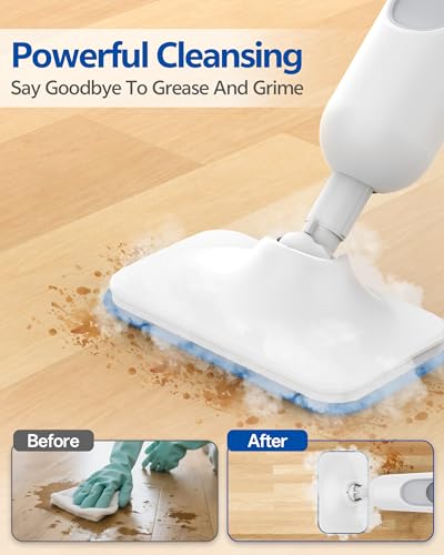 F2 Steam Mop,12-in-1 Handheld Steam Cleaner,Powerful Detachable Steam Mop for Floor Cleaning,360ML Tank,15FT Power Cable,Scrubbing Steam Cleaner for Home,Hardwood,Tile,Grout,Furniture-White