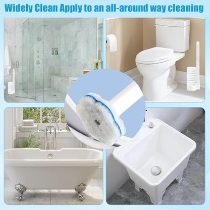 48 Count Refill Heads Disposable Toilet Brush Kit with Holder,Deep Cleaning Wand for Rim,Corner & Pipe,Wall Mount Storage Caddy,Limescale & Rust Remover