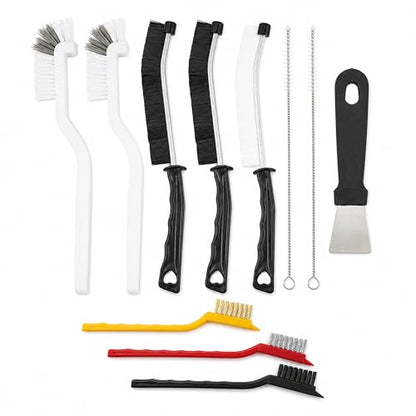 11Pcs Crevice Cleaning Brush Set, Hard Bristle Crevice Cleaning Brush Tool Kit, Thin Brush for Cleaning Tight Spaces, Gaps, Grout, Sink, Bathroom, Kitchen, Window Tracks, Bottles, Straws, with Scraper