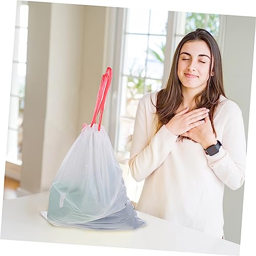CALLARON 75pcs Large Trash Bags Heavy Duty Garbage Bags Portable Trash Liners Drawstring Refuse Leakproof for Home - color: White
