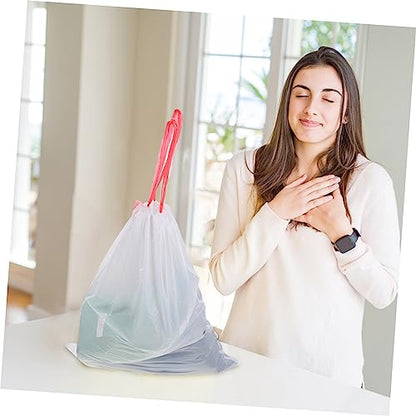 CALLARON 75pcs Large Trash Bags Heavy Duty Garbage Bags Portable Trash Liners Drawstring Refuse Leakproof for Home - color: White
