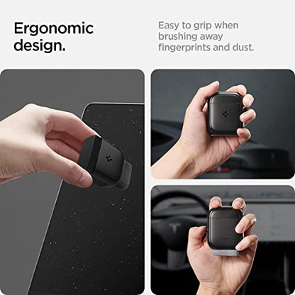 ﻿Spigen EZ Slide & Brush Screen Cleaner for Tesla Model Y 2025/26 (Juniper) & 3/Y/S/X/Cybertruck and Screens, Phones, Laptops, Tablets (Extra Microfiber Pad Included) [Black] - color: Black
