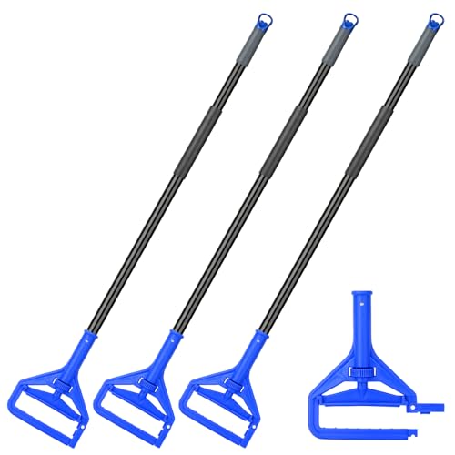 KeFanta 60 Inch Mop Handle Commercial Heavy Duty,Industrial Metal Mop Stick Replacement Quick Change,Wet Mops Head Replacement Holder for Floor Cleaning,3 Pack - size: 3 Pack