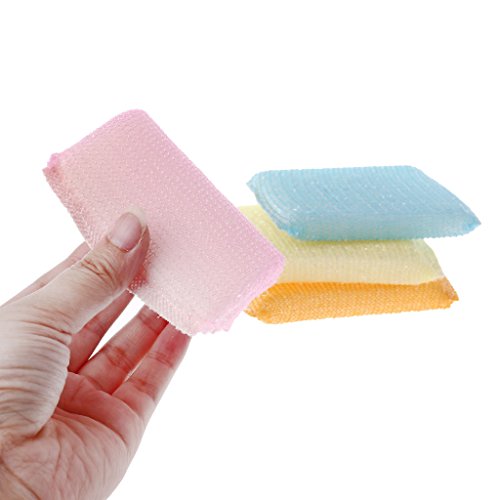 Kitchen Scouring Pads, 4-Pack Soft Sponge Scrubber, Non-Scratch Pads for Pots, Pans, Sink, and Cookware