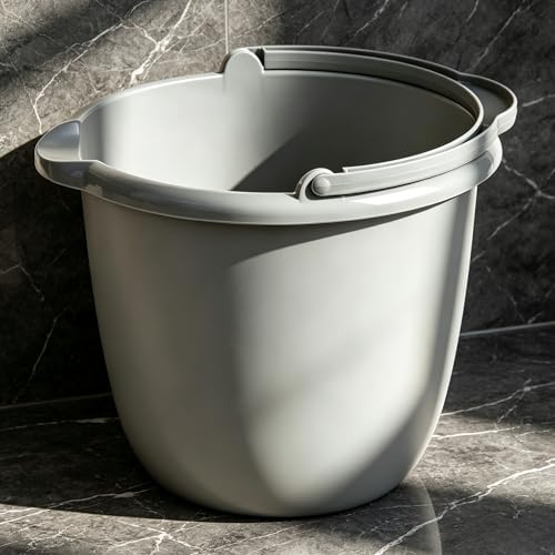 10 Qt. Spout Pail Classic Titanium, Large Opening Mop Bucket with Pour Spout, Easy Clean Plastic Pail for Household Cleaning, Car Wash, Garage, Nestable
