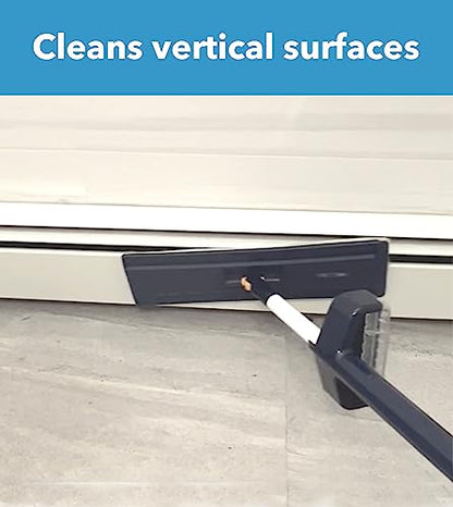 Flat Floor Mop and Bucket Set with Hands-Free and Self-Wringing | Mop for Floor Cleaning, Floor Mop with Reusable Microfiber Mop Pad, for Hardwood, Laminate and Tile Floors, (Navy)