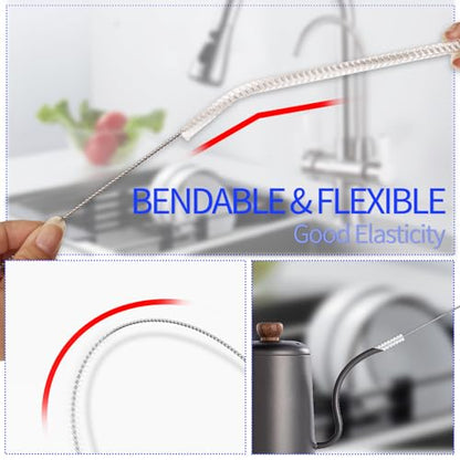 15.7" Bottle Brush Set - 4 Pack Water Bottle and Straw Cleaner Brush with Long Handle for Hydro Flasks, Sports Bottles, Tumblers, Glassware, Narrow Neck Containers - size: 4 Pack