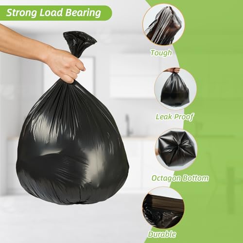 MakMeFre 13 Gallon Multipurpose Tear-Resistant Trash Bags,Heavy Duty,Tastless and Black Garbage Bags (100 Count,60x80cm) - style: 13Gallon(100Counts)Black