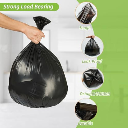 MakMeFre 13 Gallon Multipurpose Tear-Resistant Trash Bags,Heavy Duty,Tastless and Black Garbage Bags (100 Count,60x80cm) - style: 13Gallon(100Counts)Black