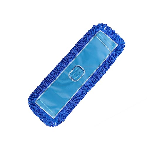 Matthew 24'' Microfiber Loop Dust Mop Washable Commercial&Residential Heavy Duty Mop Head Replacement Premium Absorbent Industrial Dust Mop Refill Pads for Hardwood, Office,Garage and Hotel -1Pack - color: Blue(microfiber Loop-end), size: 24'' 1 Pack